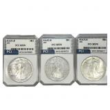 [3 Coins] 1987 Silver Eagle PCI MS70