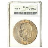 1978 Eisenhower Dollar ANACS MS66