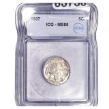 1937 Buffalo Nickel ICG MS66
