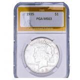 1935 Silver Peace Dollar PGA MS63