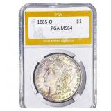 1885-O Morgan Silver Dollar PGA MS64