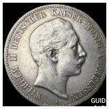 1903 Germany Silver 5 Marks NEARLY UNCIRCULATED