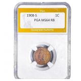 1908-S Indian Head Cent PGA MS64 RB