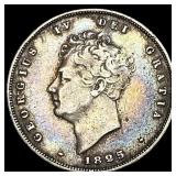 1825 Great Britain Silver Shilling CLOSELY UNCIRCU