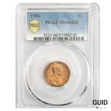 1986 Wheat Cent PCGS MS66 RD