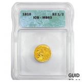 1910 $2.50 Gold Quarter Eagle ICG MS63