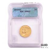 1916-S $5 Gold Half Eagle ICG MS62