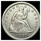 1858-O Silver Seated Liberty Quarter NEARLY  UNCI