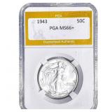 1943 Walking Liberty Half Dollar PGA MS66+