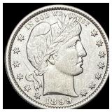 1899 Barber Silver Quarter CHOICE AU