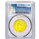 1914-D $10 Gold Indian Head  PCGS MS62