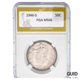 1946-S Walking Liberty Half Dollar PGA MS66