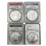[4 Coins] 2020-2021 Silver Eagle NGC/PCGS MS69-70