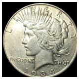 1934 Silver Peace Dollar NEARLY UNCIRCULATED