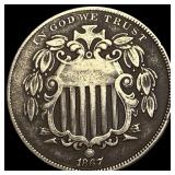 1867 Shield Nickel LIGHTLY CIRCULATED