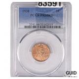 1938 Wheat Cent PCGS PR66 RD