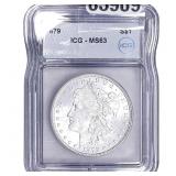 1879 Morgan Silver Dollar ICG MS63