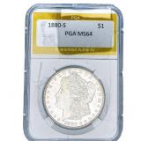 1880-S Morgan Silver Dollar PGA MS64