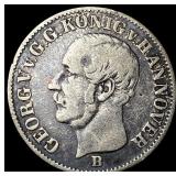 1853 Germany Silver 1/12th Thaler NEARLY UNCIRCULA