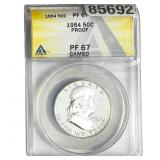1964 Franklin Half Dollar ANACS PF67 Cameo