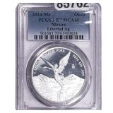 2024-Mo Mexico 1oz Silver Onza Libertad PCGS MPR70