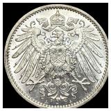 1915 Germany Silver 1 Mark UNCIRCULATED