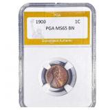 1909 Wheat Cent PGA MS65 BN