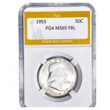 1955 Franklin Half Dollar PGA MS65 FBL