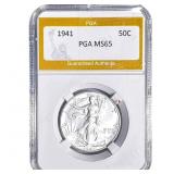 1941 Walking Liberty Half Dollar PGA MS65