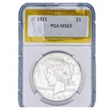 1921 Silver Peace Dollar PGA MS63