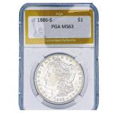 1886-S Morgan Silver Dollar PGA MS63