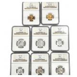 [8 Coins] 1954-1960 1C-25C NGC PF67