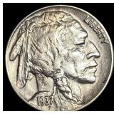 1937-D Nickel Five Cents Buffalo CHOICE AU
