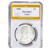 1966 Canada Silver Dollar PGA MS67