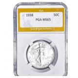 1938 Walking Liberty Half Dollar PGA MS65