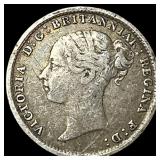 1884 Great Britain Silver 3 Pence CLOSELY UNCIRCUL