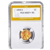1954-S Wheat Cent PGA MS67+ RD