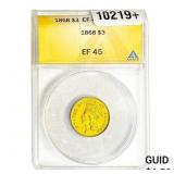 1868 $3 Gold Piece ANACS EF45