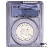 1963-D Franklin Half Dollar PCGS MS65 FBL