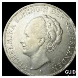 1930 Netherlands Silver 2 1/2 Gulden HIGH GRADE