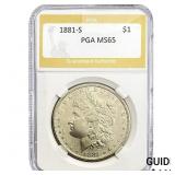 1881-S Morgan Silver Dollar PGA MS65
