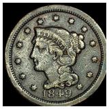 1849 Braided Hair Large Cent NEARLY  UNCIRCULATED