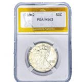 1942 Walking Liberty Half Dollar PGA MS63