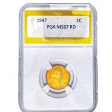 1947 Wheat Cent PGA MS67 RD