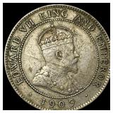 1905 Jamaica Silver 1 Penny NEARLY UNCIRCULATED