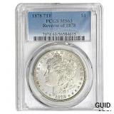 1878 Rev. 1878 Morgan Silver Dollar PCGS MS63