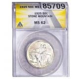1925 Stone Mountain Half Dollar ANACS MS62