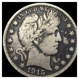 1915-S Silver Barber Half Dollar ABOUT UNCIRCULATE