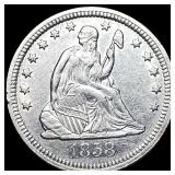 1858 Seated Liberty Quarter UNCIRCULATED