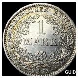 1875 Germany Silver 1 Mark CLOSELY UNCIRCULATED